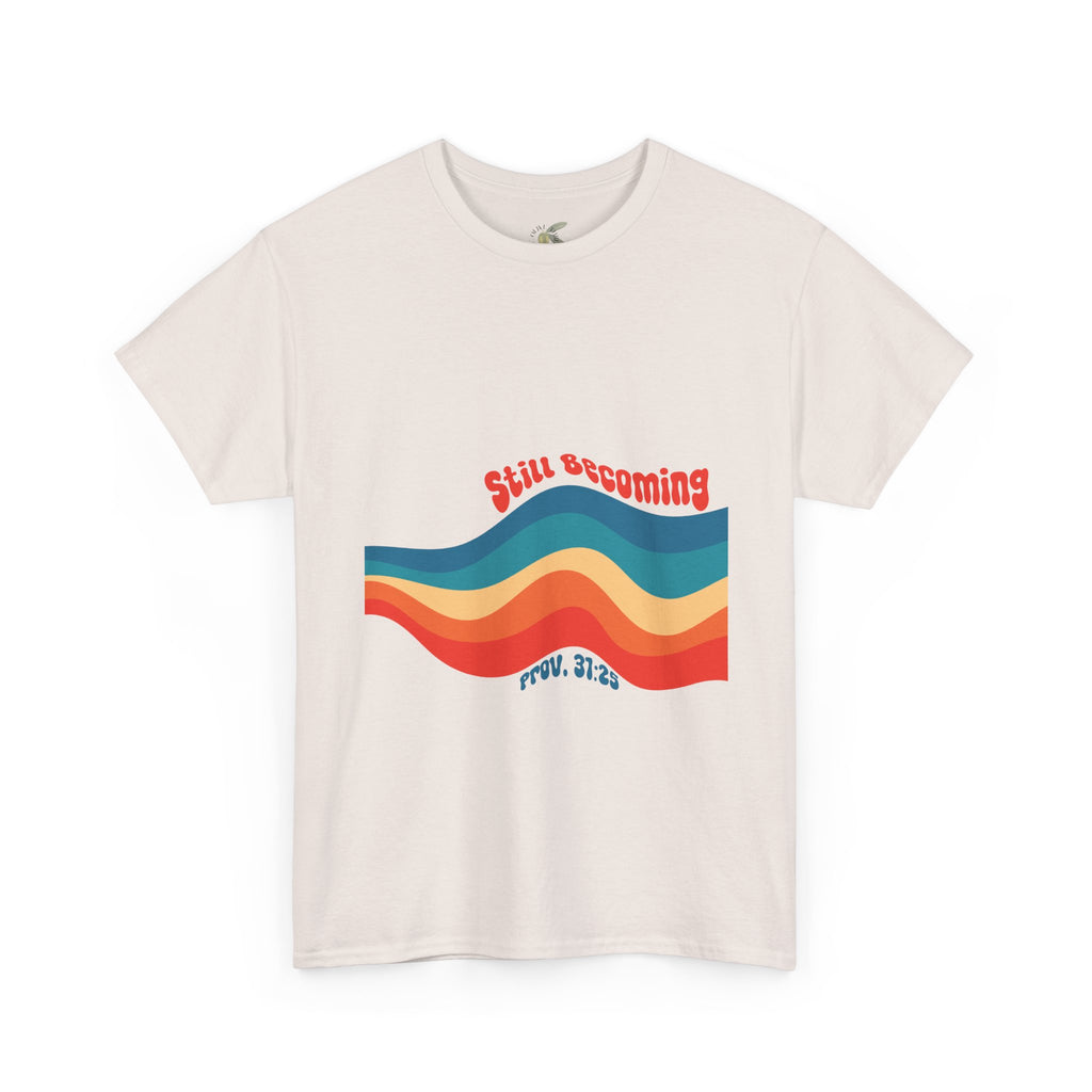 Proverbs 31:25 Retro Rainbow Wave T-Shirt