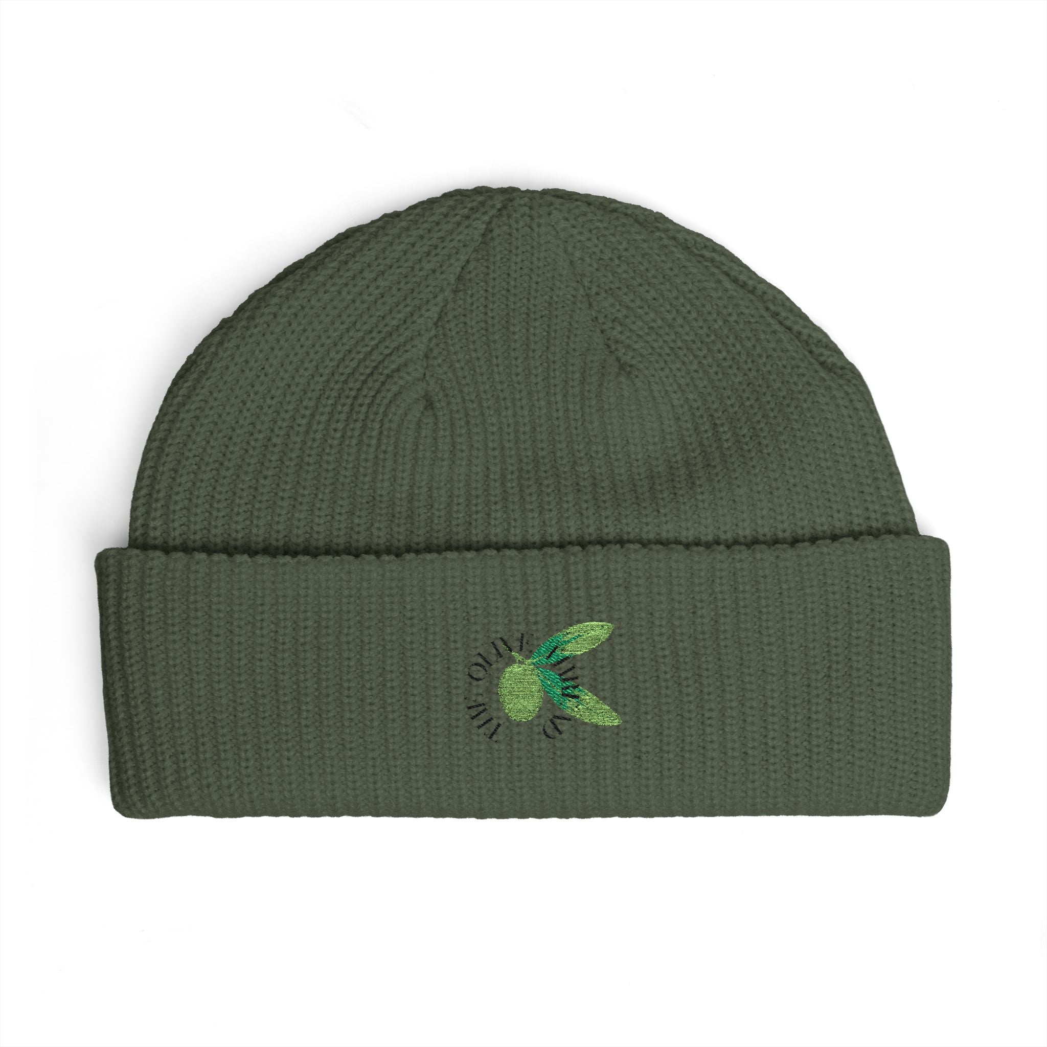 The Olive Thread Cuff Beanie | Embroidered