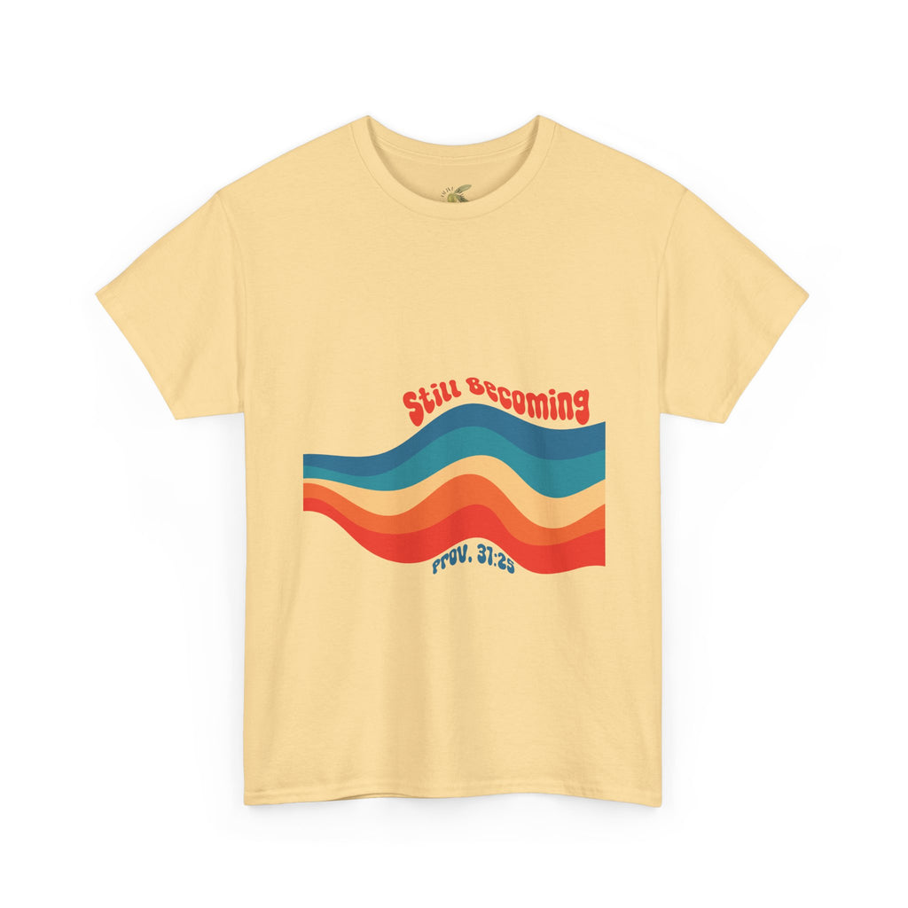 Proverbs 31:25 Retro Rainbow Wave T-Shirt
