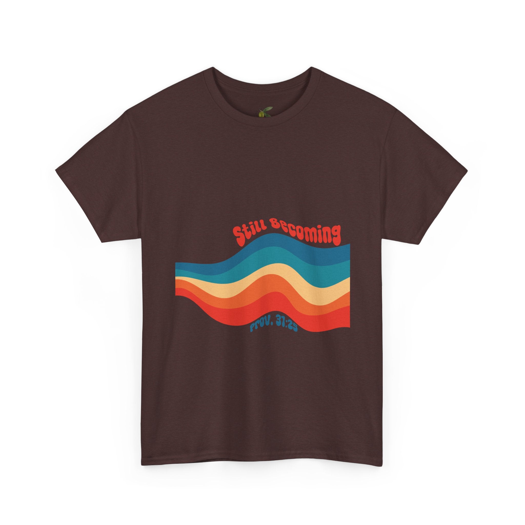 Proverbs 31:25 Retro Rainbow Wave T-Shirt