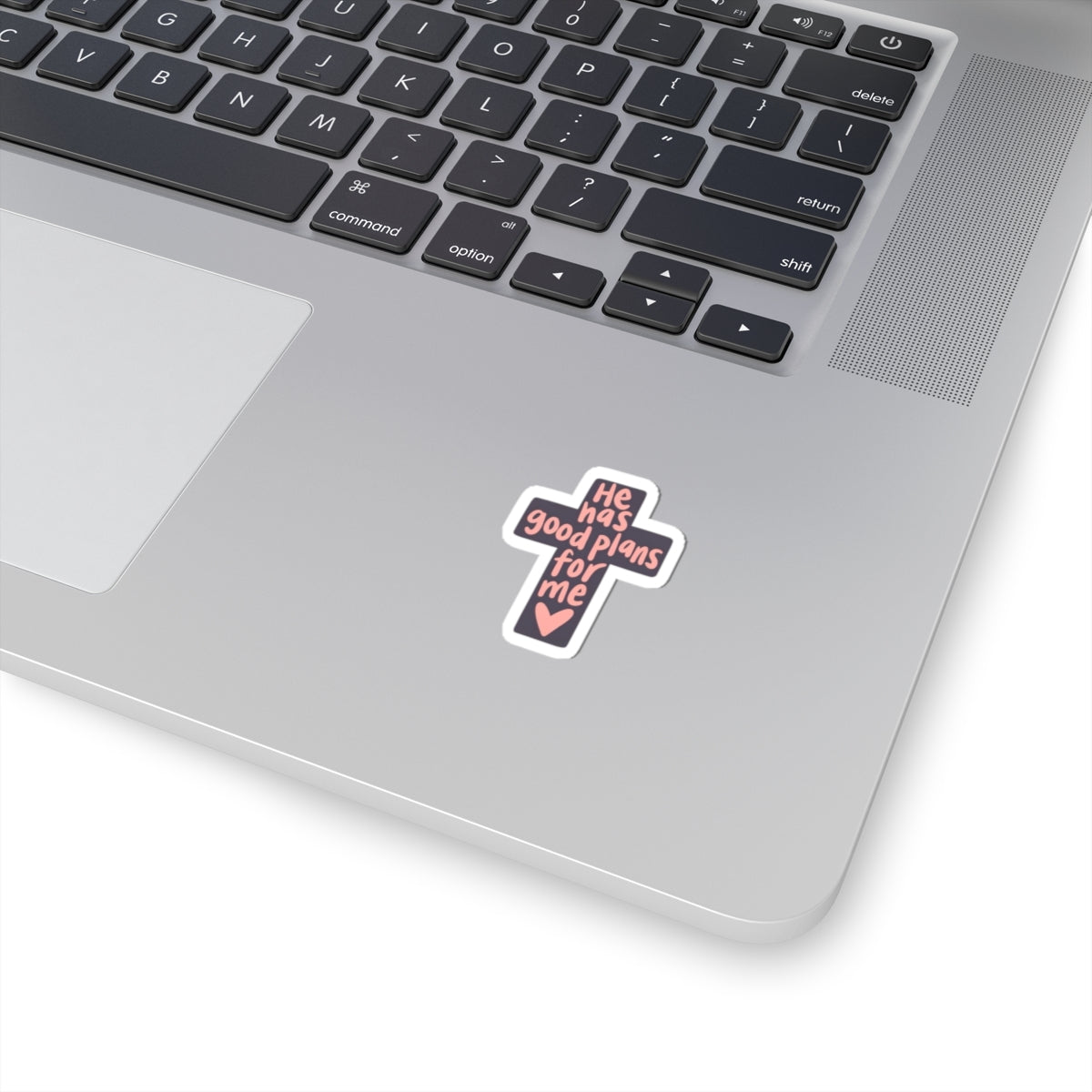 Cross Sticker — "He Has Good Plans for Me"