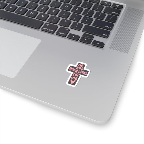 Cross Sticker — "He Has Good Plans for Me"