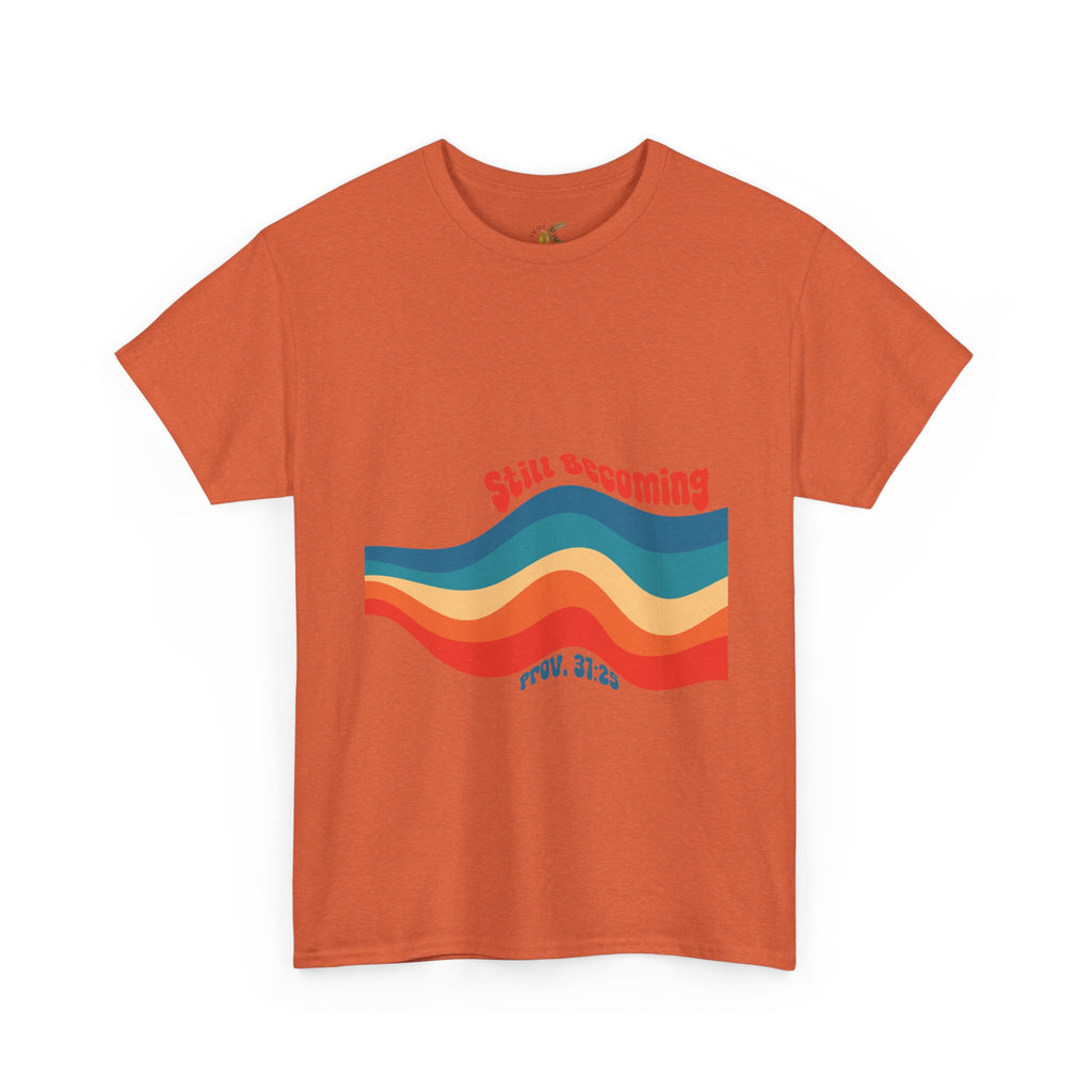 Proverbs 31:25 Retro Rainbow Wave T-Shirt
