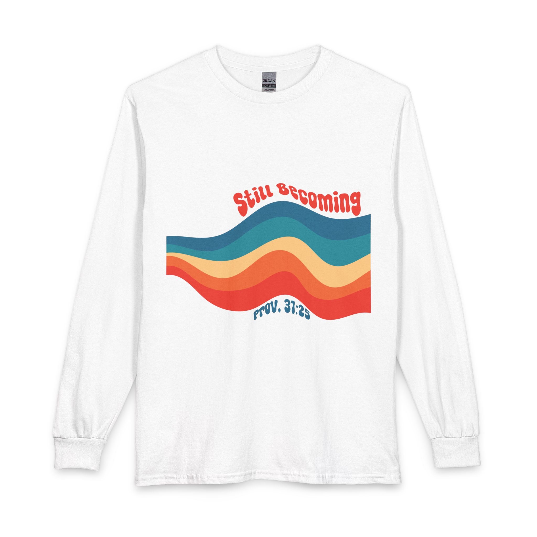 Proverbs 31:25 Retro Stripes Long Sleeve Shirt