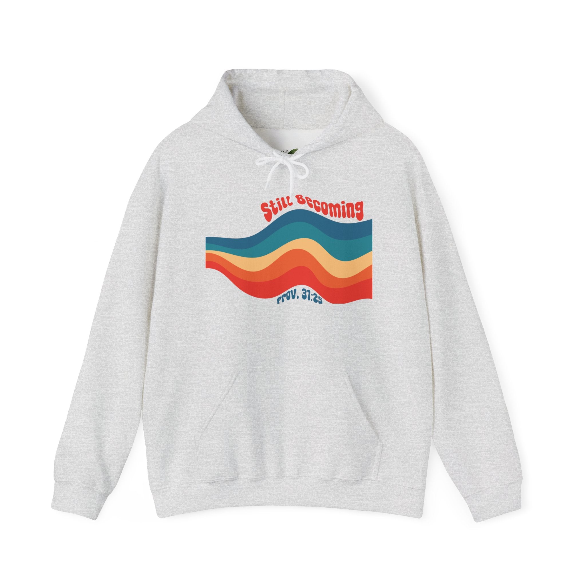Still Becoming hoodie | retro rainbow wave graphic