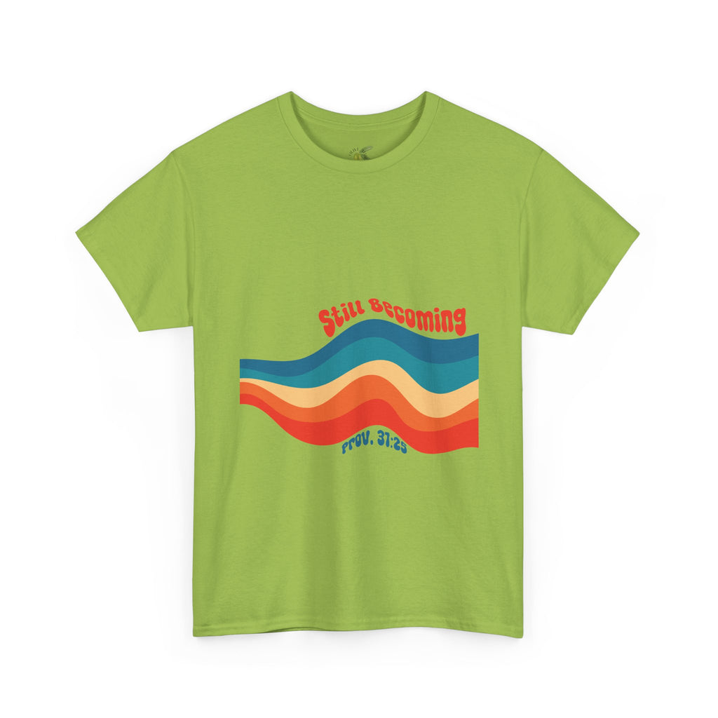 Proverbs 31:25 Retro Rainbow Wave T-Shirt