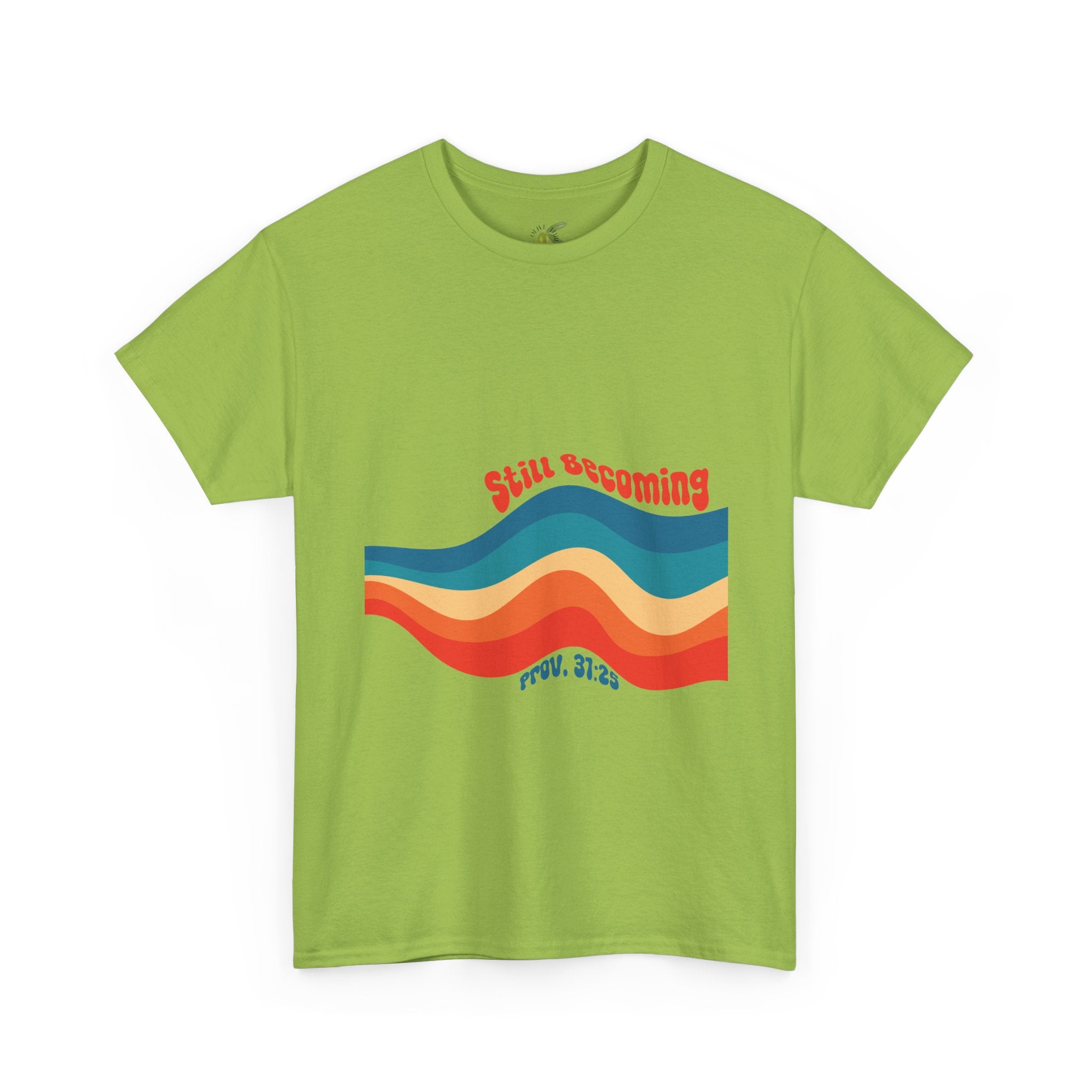 Proverbs 31:25 Retro Rainbow Wave T-Shirt