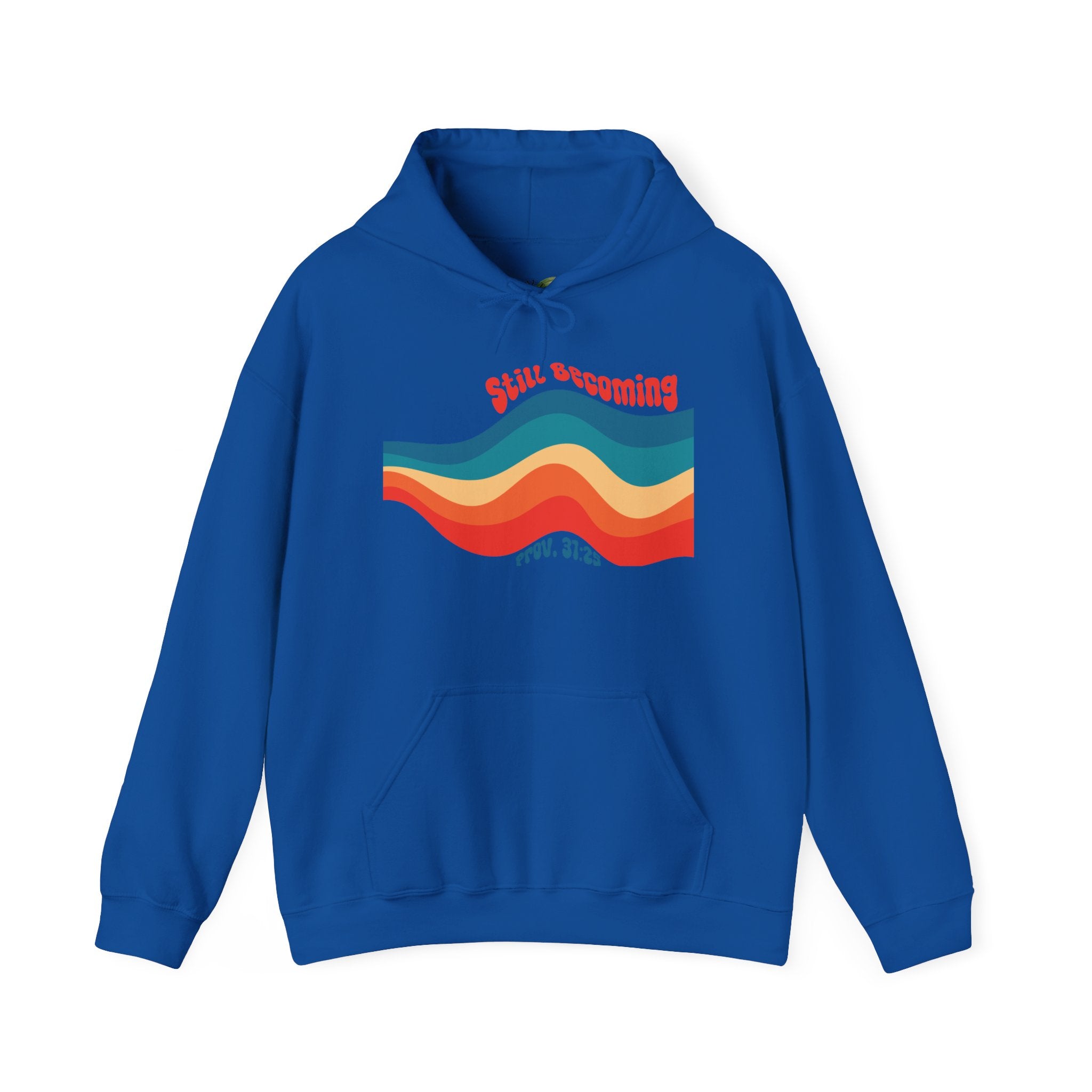 Still Becoming hoodie | retro rainbow wave graphic