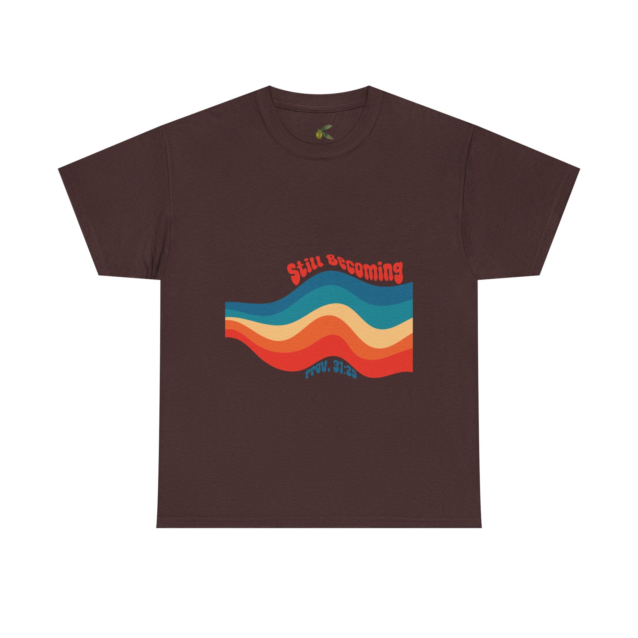 Proverbs 31:25 Retro Rainbow Wave T-Shirt