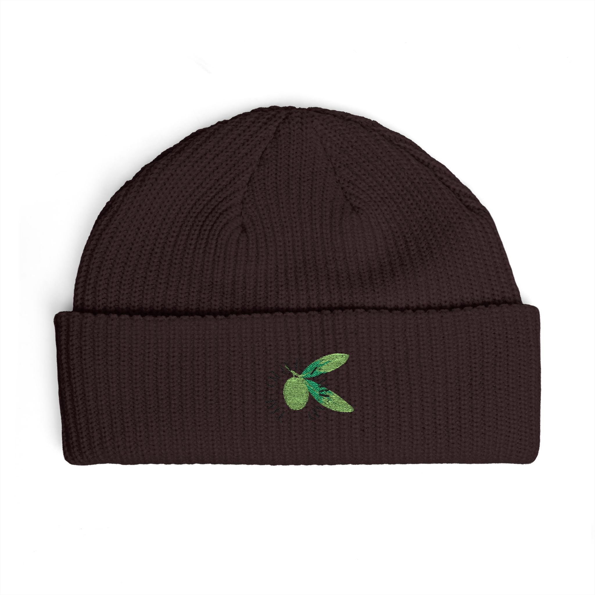 The Olive Thread Cuff Beanie | Embroidered