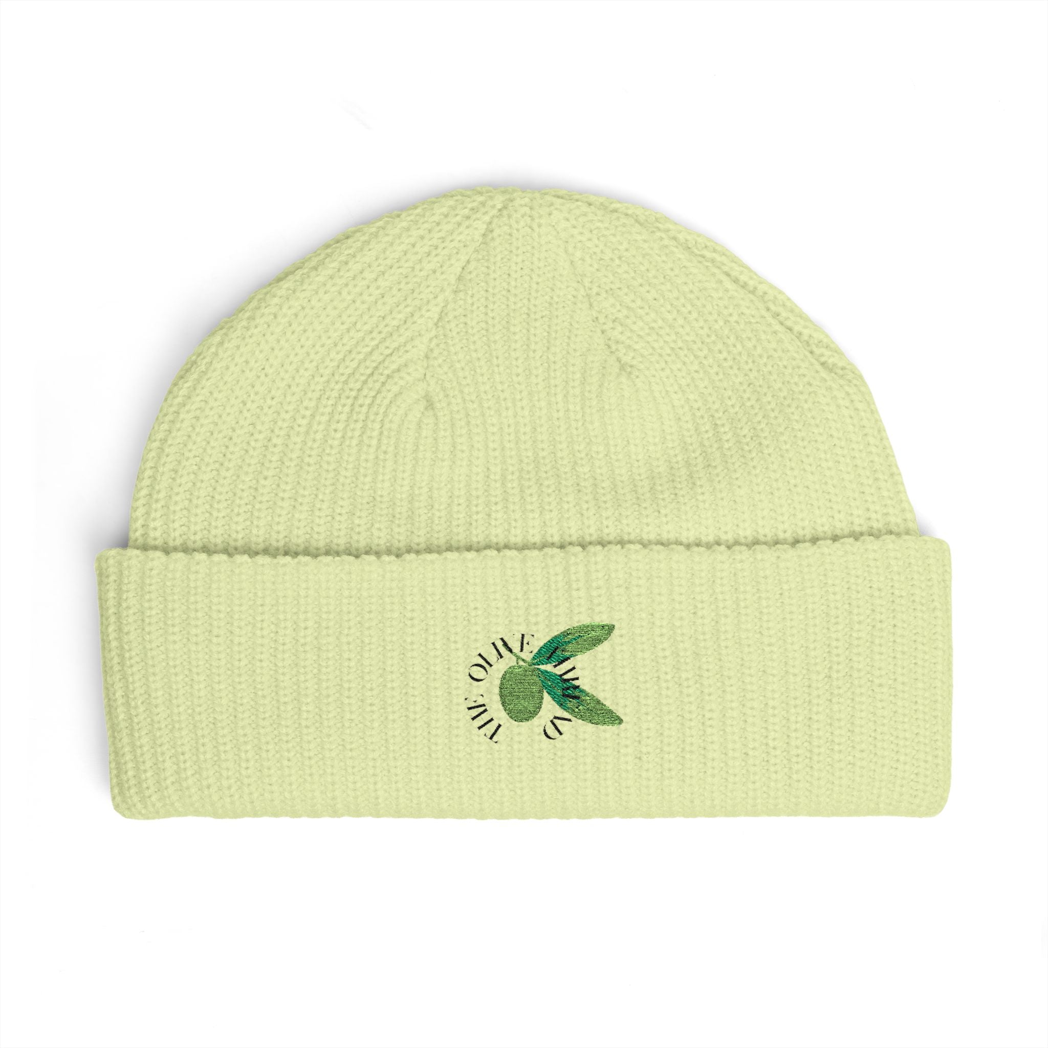 The Olive Thread Cuff Beanie | Embroidered