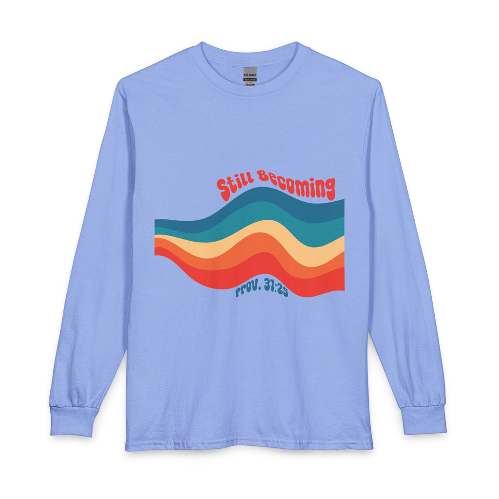 Proverbs 31:25 Retro Stripes Long Sleeve Shirt