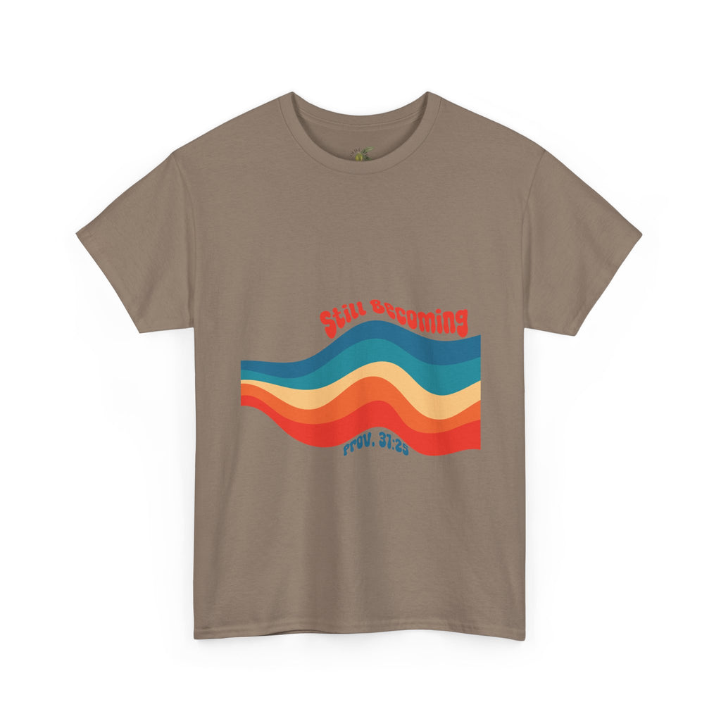 Proverbs 31:25 Retro Rainbow Wave T-Shirt