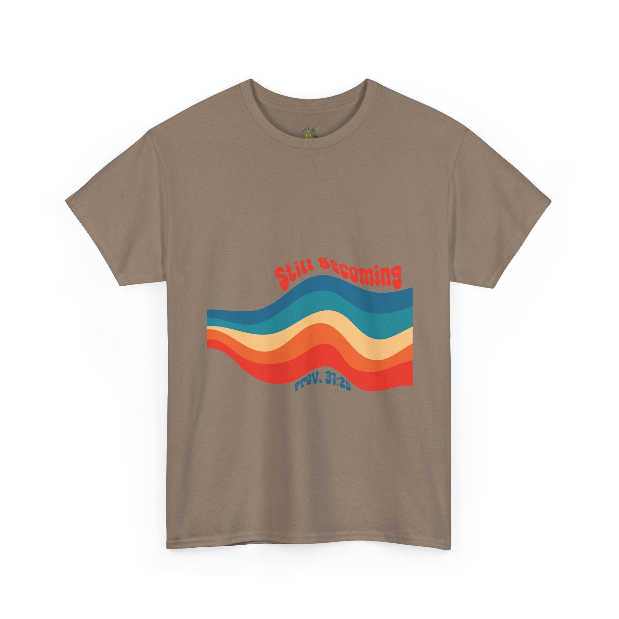 Proverbs 31:25 Retro Rainbow Wave T-Shirt
