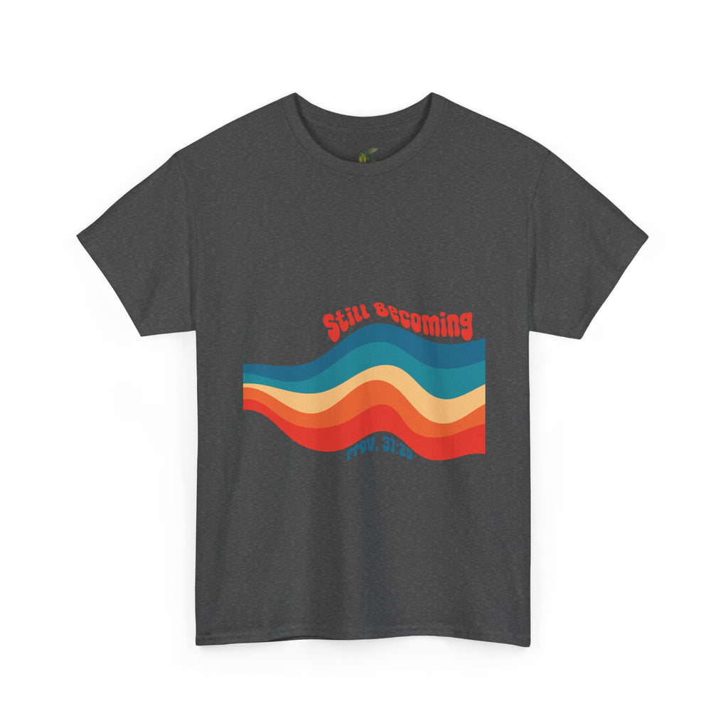 Proverbs 31:25 Retro Rainbow Wave T-Shirt