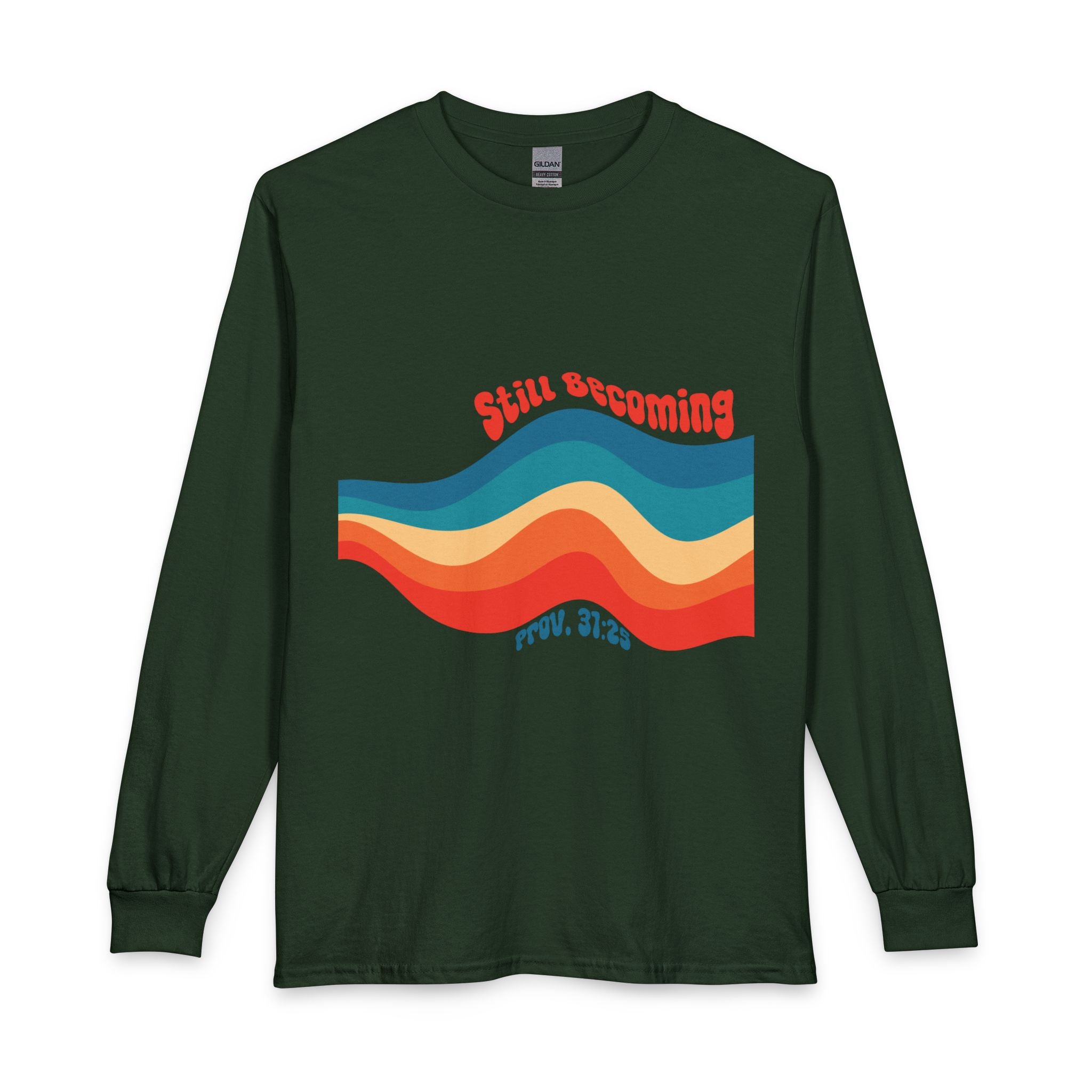 Proverbs 31:25 Retro Stripes Long Sleeve Shirt