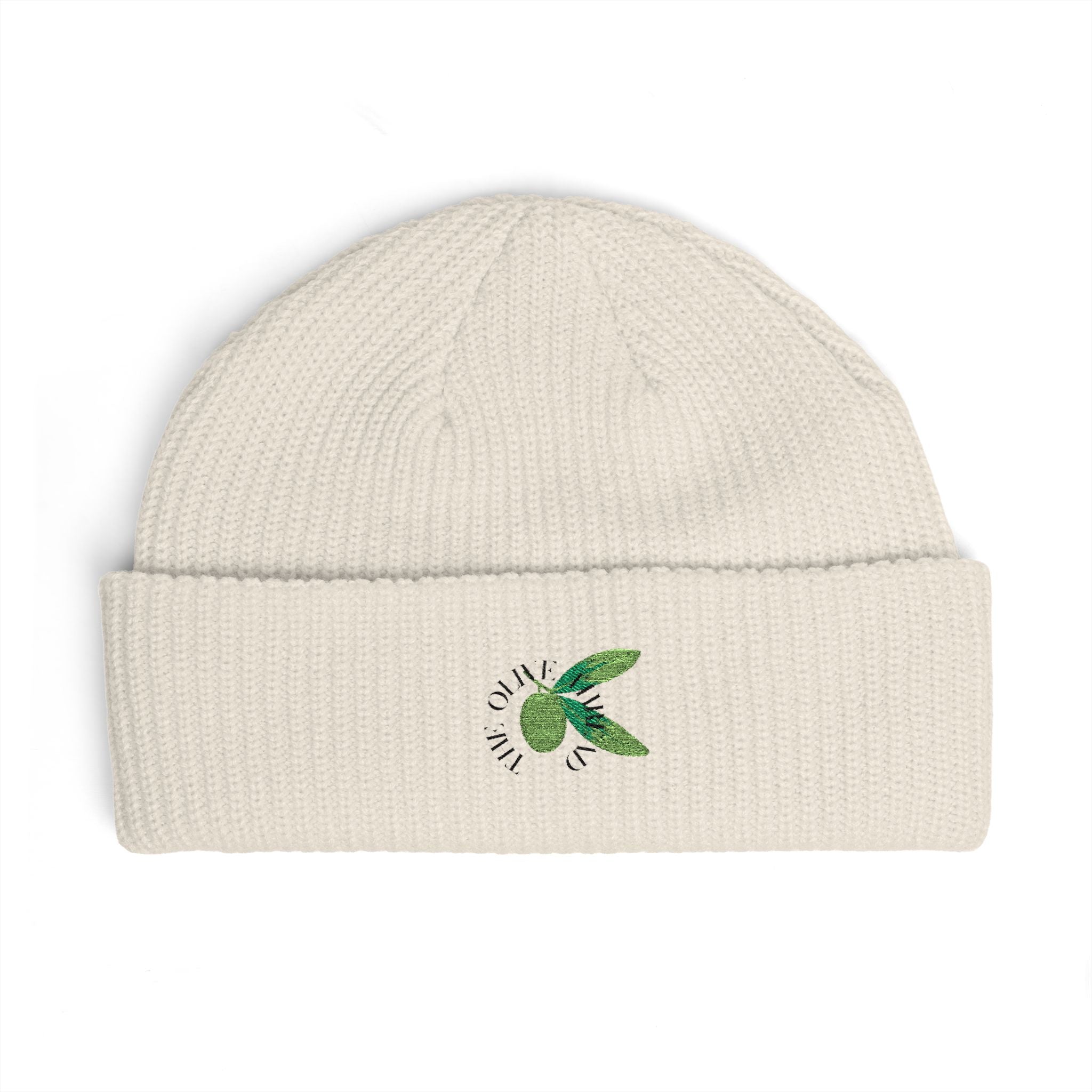 The Olive Thread Cuff Beanie | Embroidered