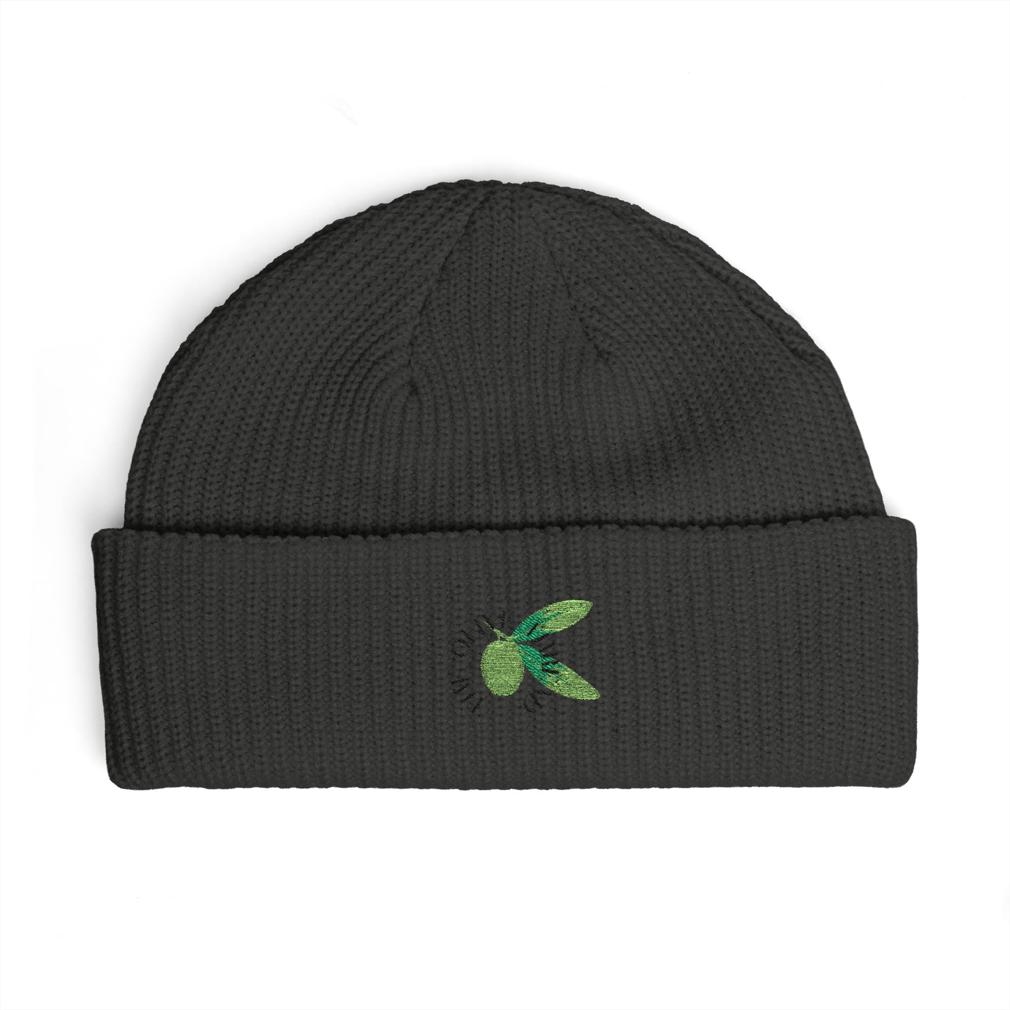 The Olive Thread Cuff Beanie | Embroidered
