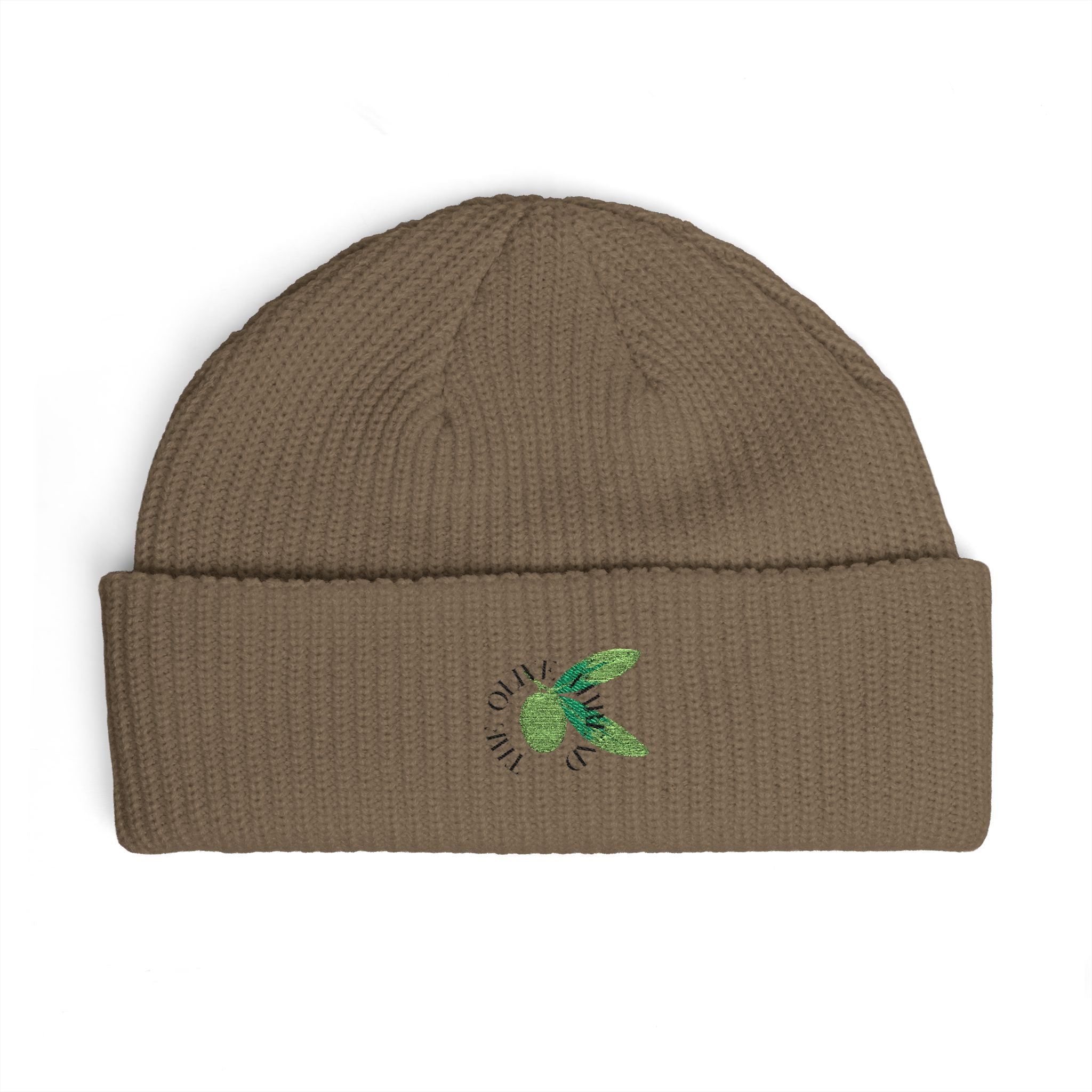 The Olive Thread Cuff Beanie | Embroidered