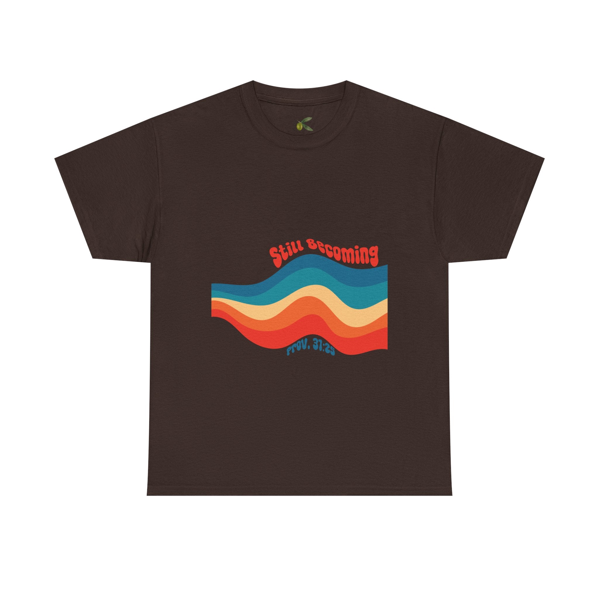 Proverbs 31:25 Retro Rainbow Wave T-Shirt
