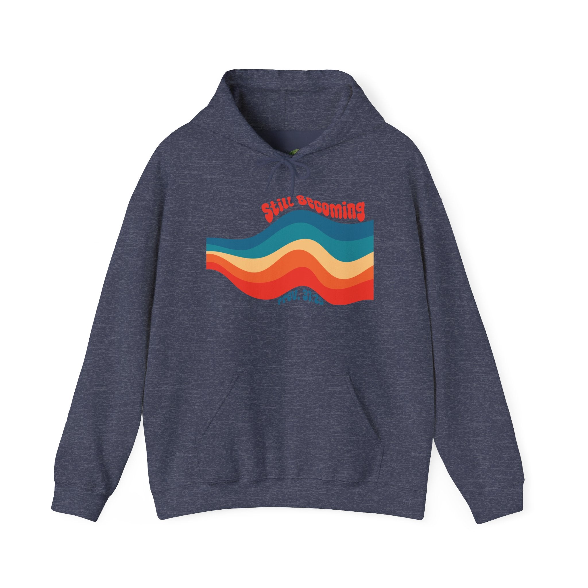 Still Becoming hoodie | retro rainbow wave graphic