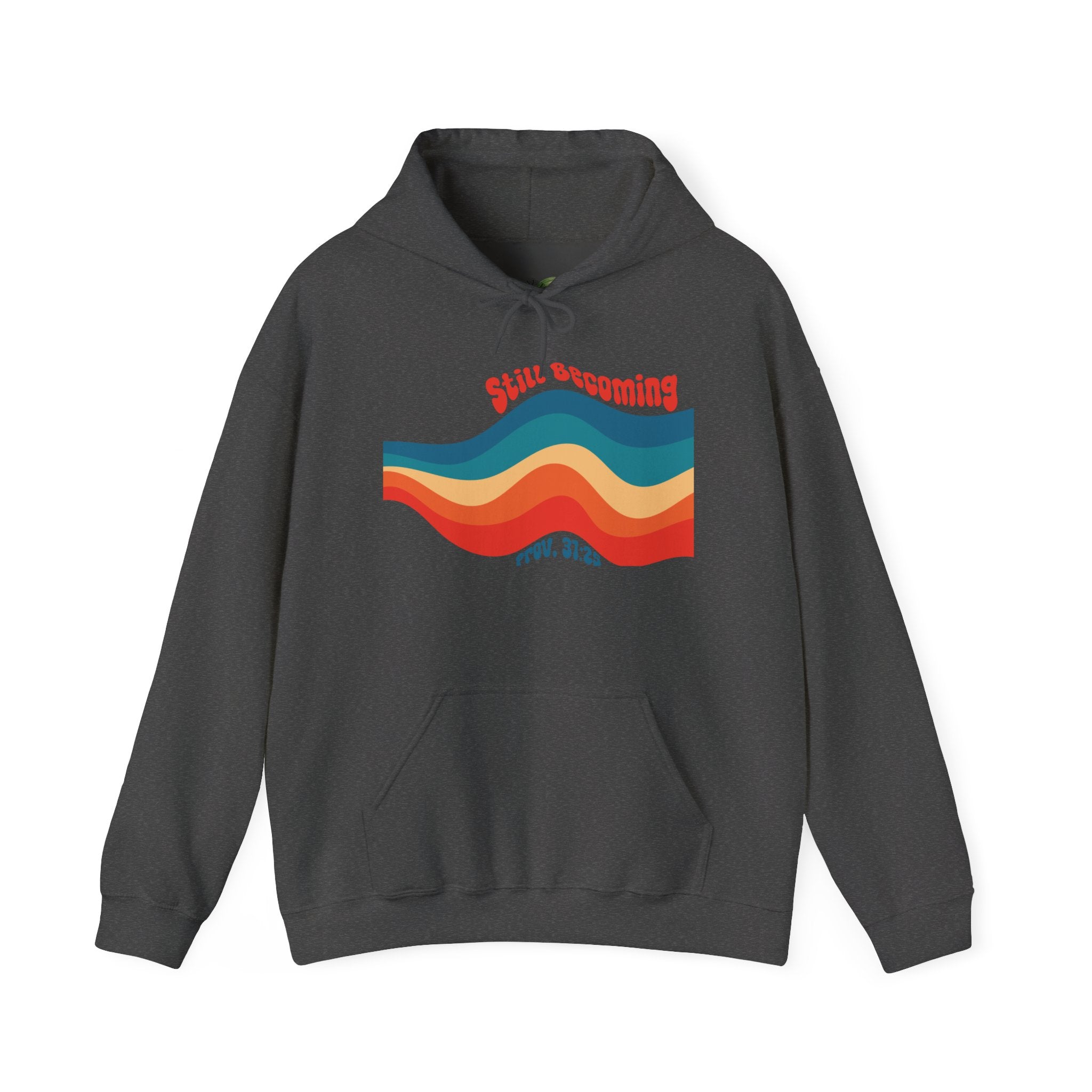 Still Becoming hoodie | retro rainbow wave graphic