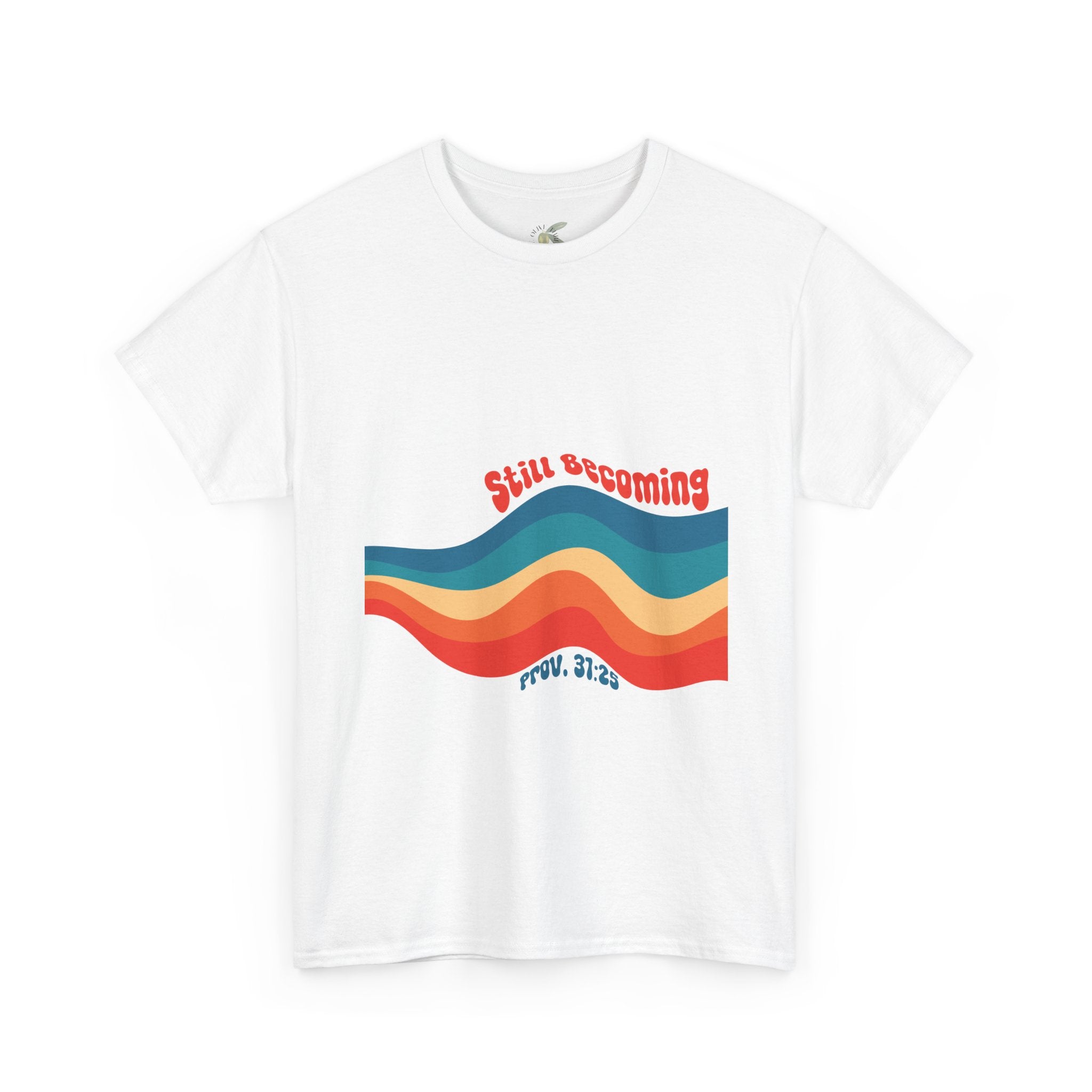 Proverbs 31:25 Retro Rainbow Wave T-Shirt
