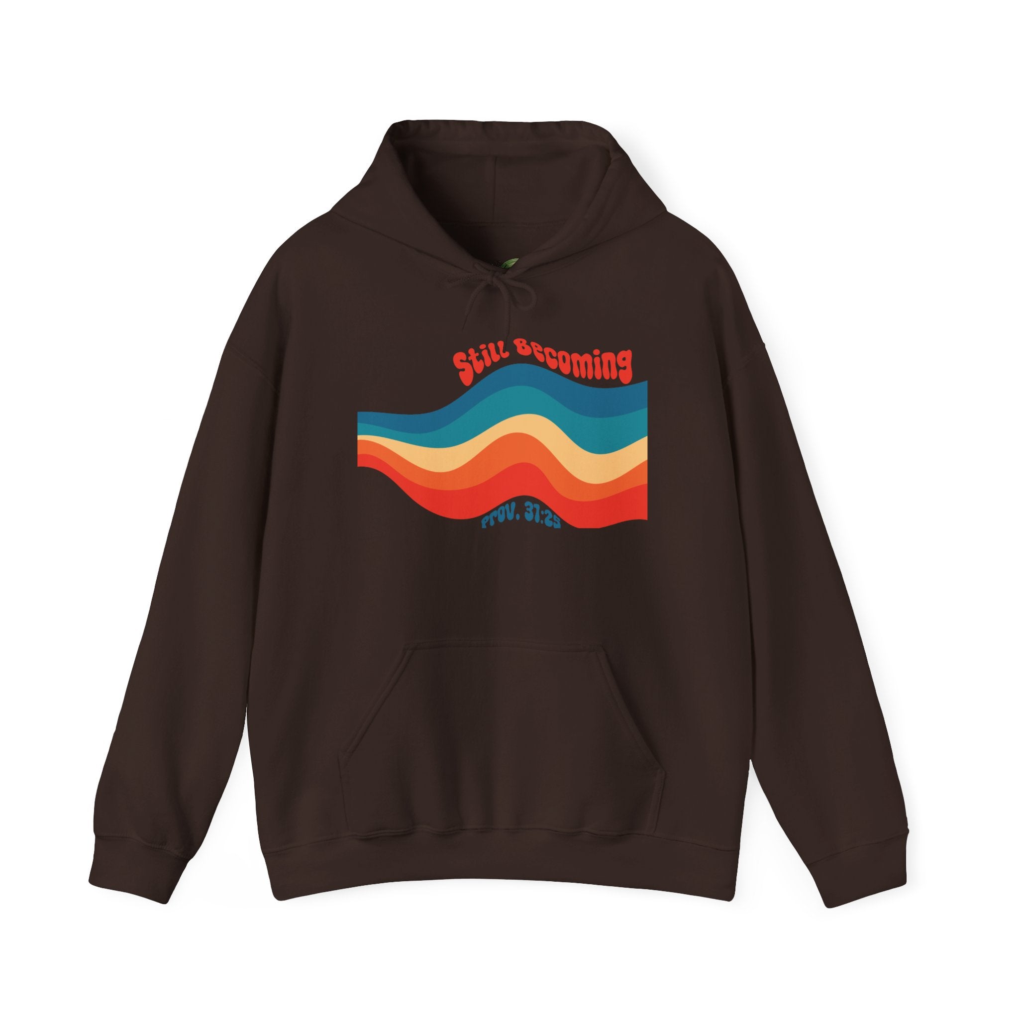 Still Becoming hoodie | retro rainbow wave graphic