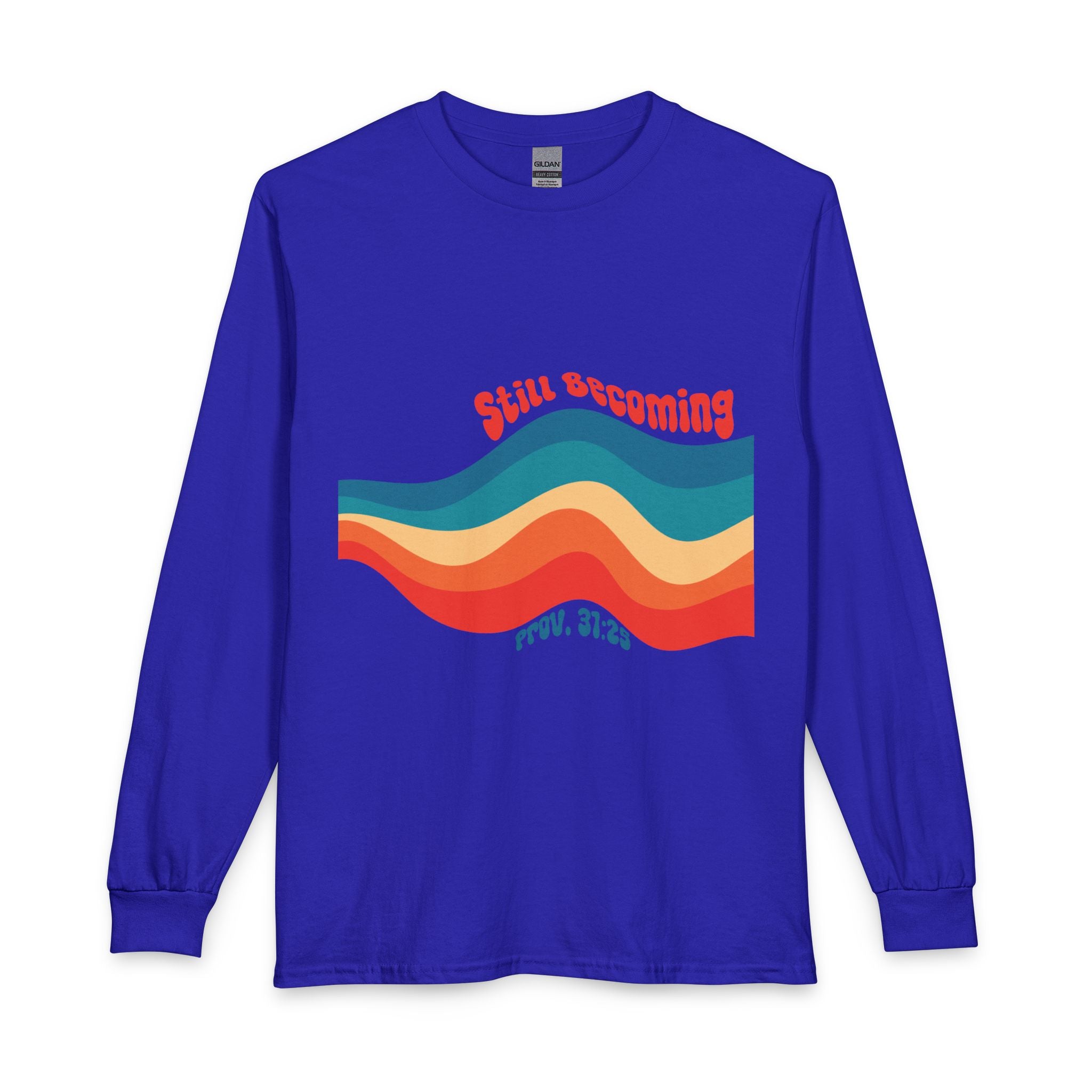 Proverbs 31:25 Retro Stripes Long Sleeve Shirt