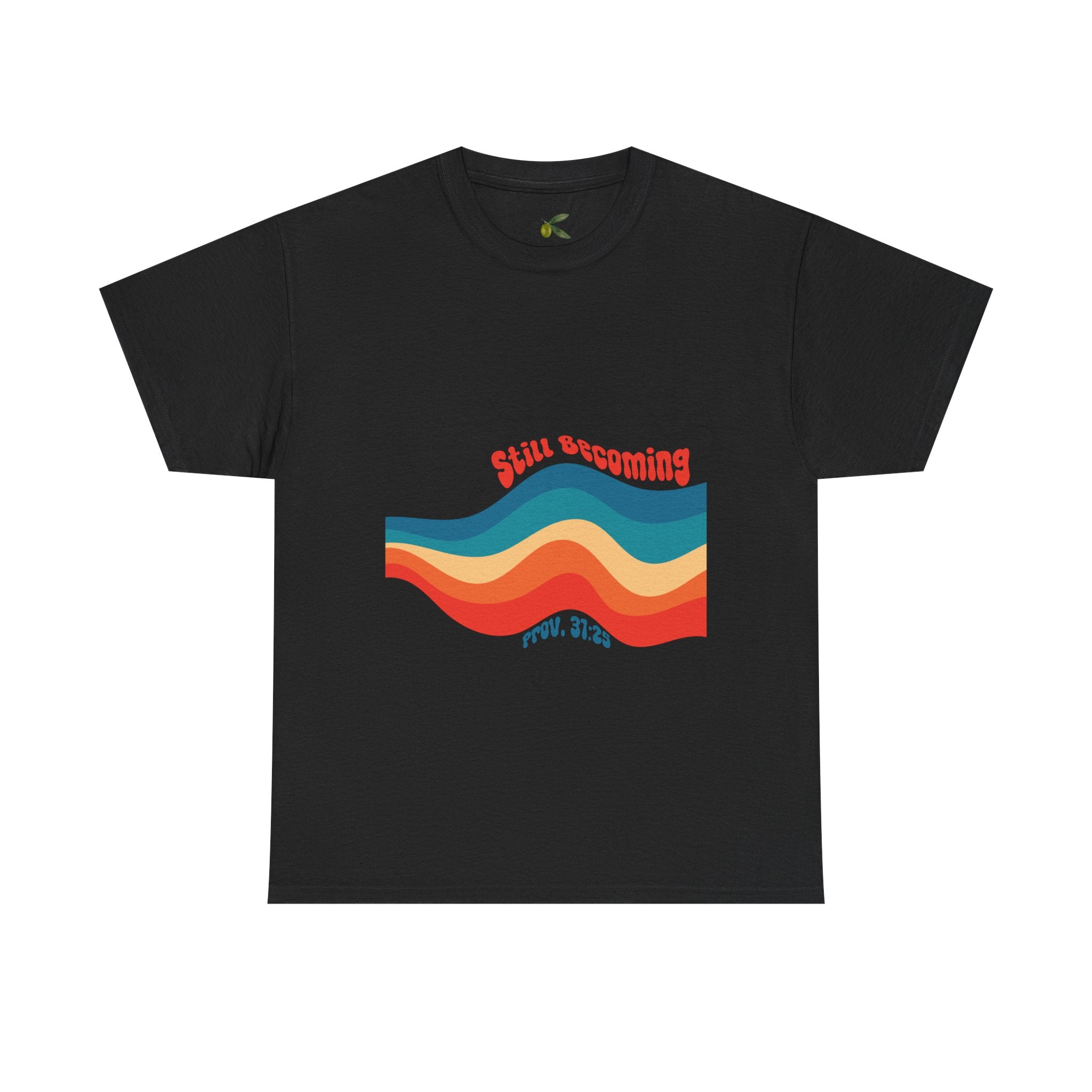Proverbs 31:25 Retro Rainbow Wave T-Shirt