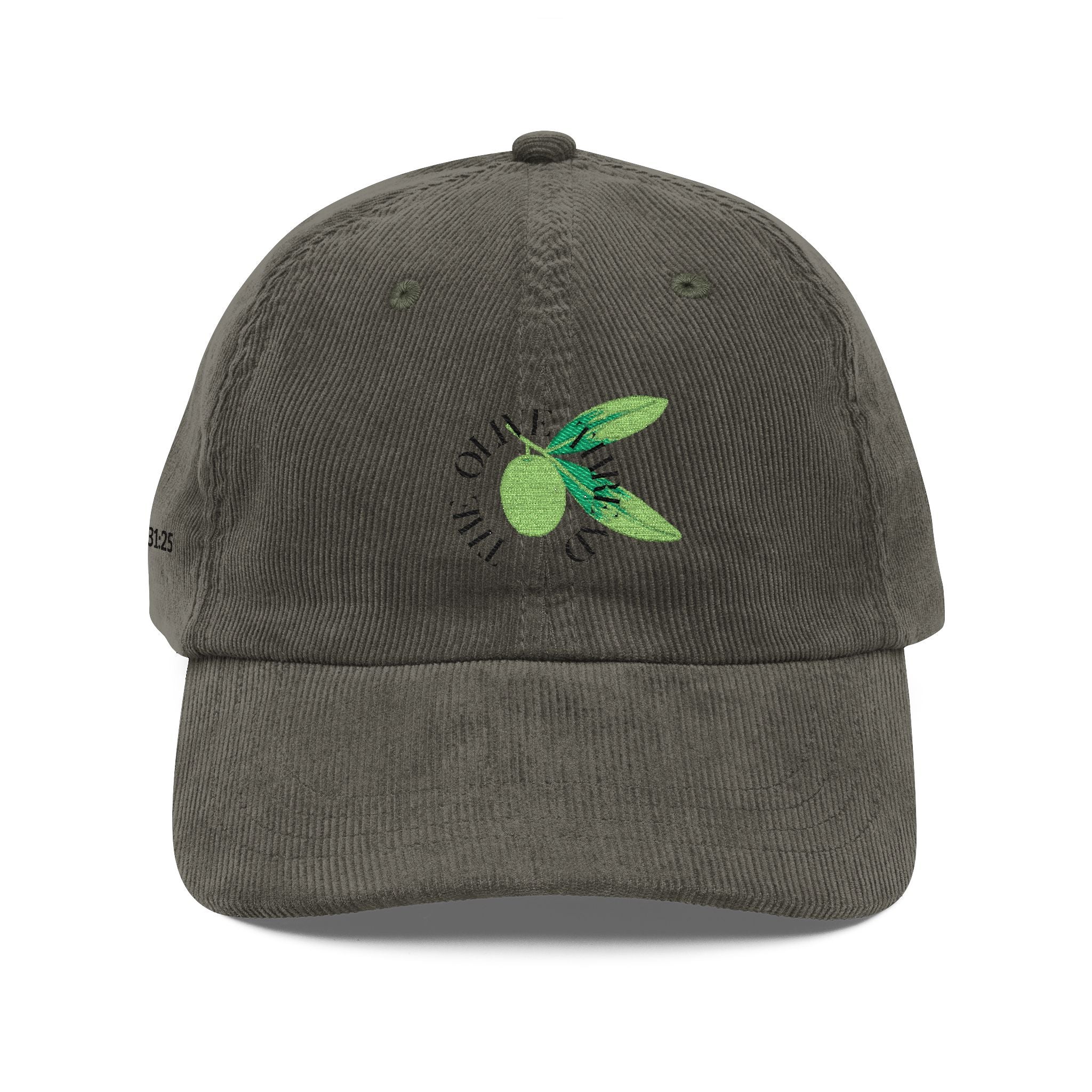 The Olive Thread Embroidery Cap | Vintage Corduroy Hat