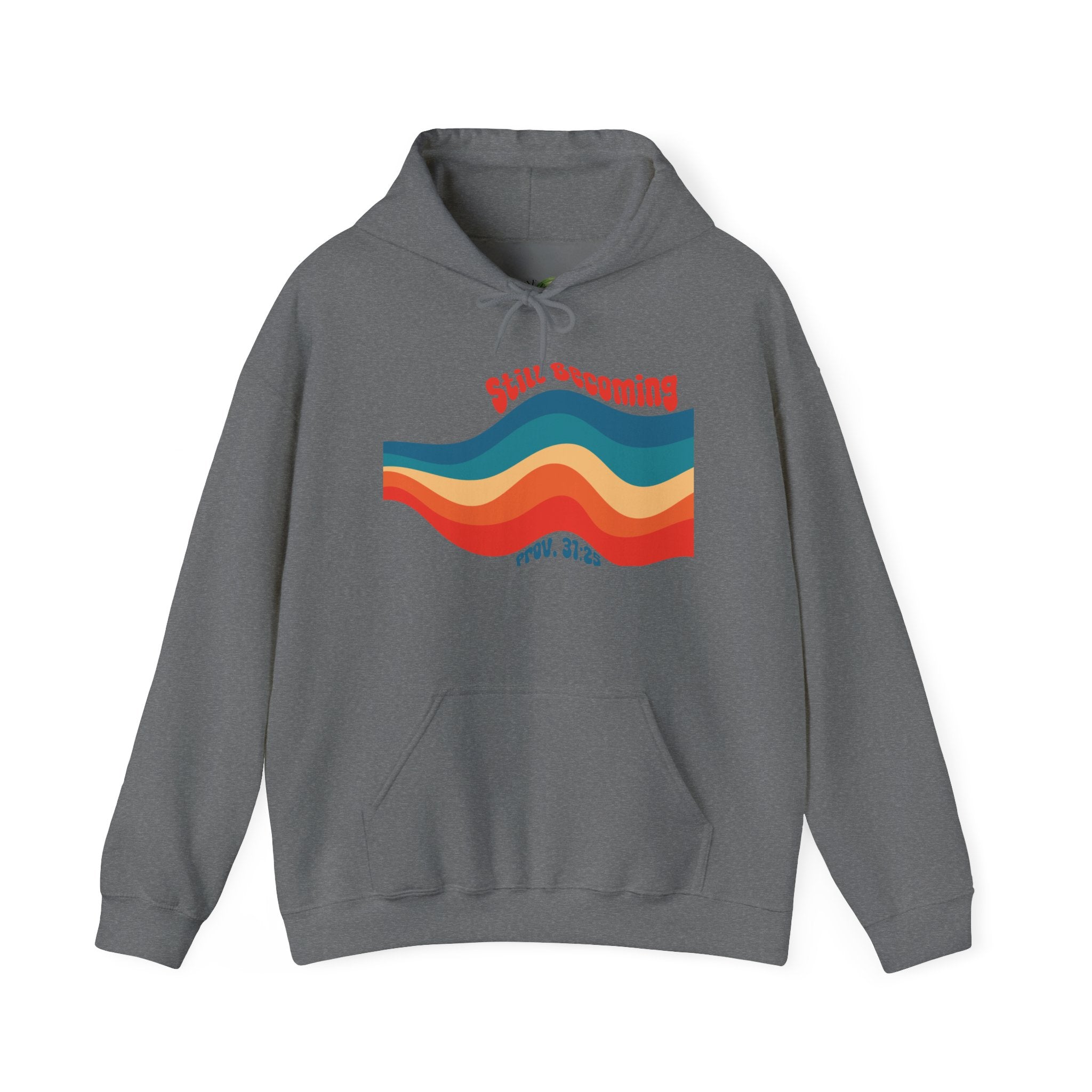 Still Becoming hoodie | retro rainbow wave graphic