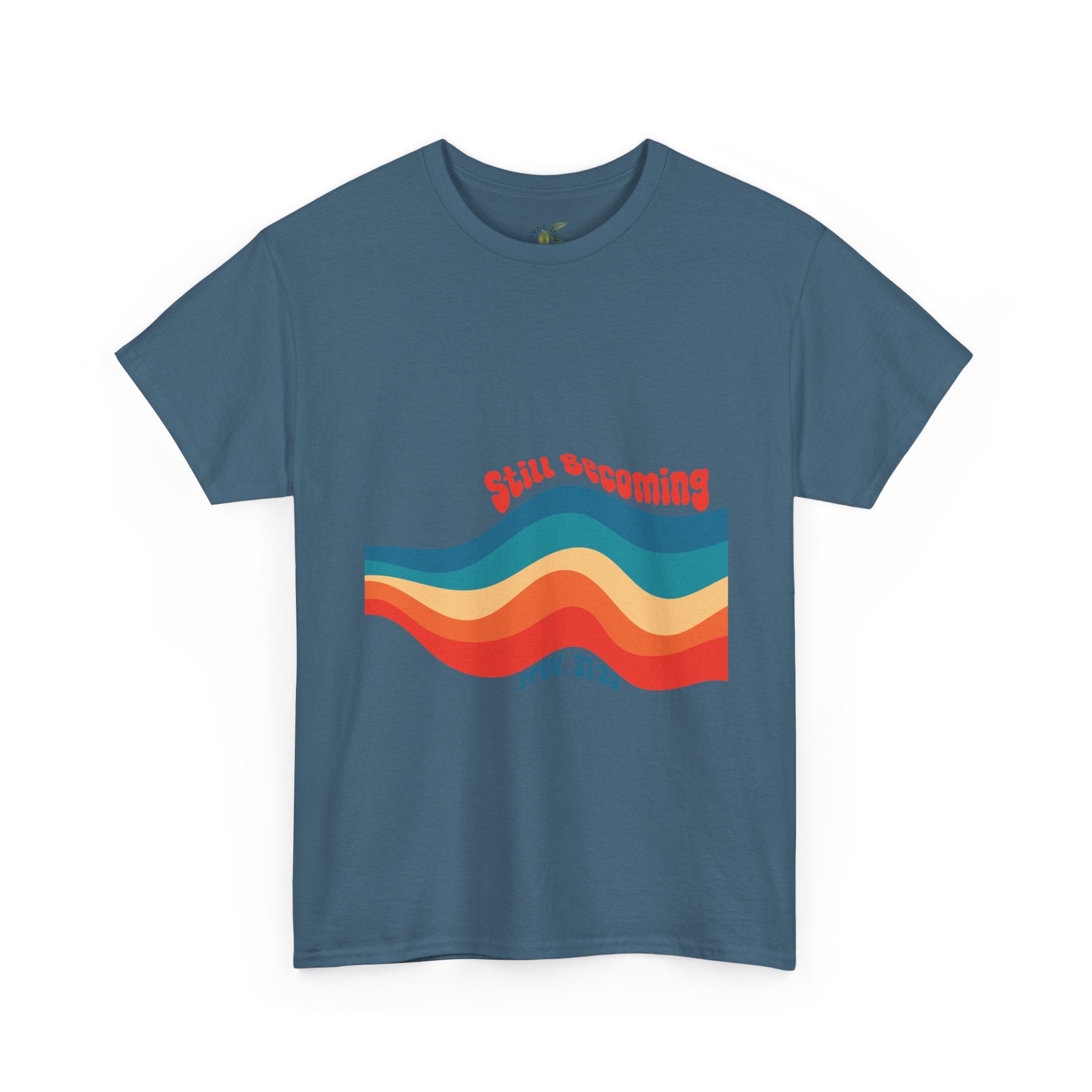 Proverbs 31:25 Retro Rainbow Wave T-Shirt